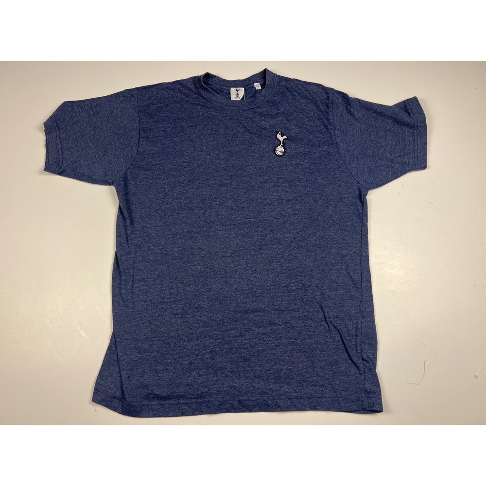 Tottenham Hotspur FC Mens XL Blue‎ Embroidered Crest T Shirt Soccer Football